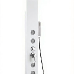 Columna ducha KELVIN 1500x200 acero inox 4 jets blanco mate
